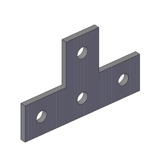Flat Fitting T 4 Hole